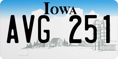 IA license plate AVG251