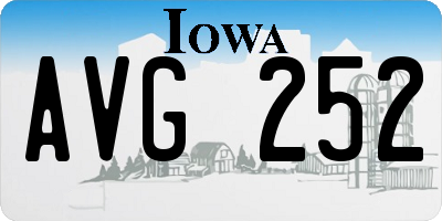 IA license plate AVG252