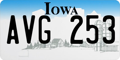 IA license plate AVG253