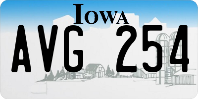 IA license plate AVG254