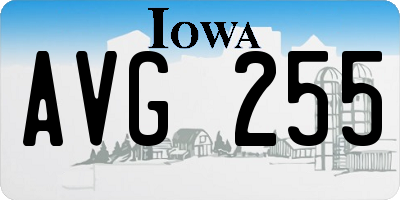 IA license plate AVG255