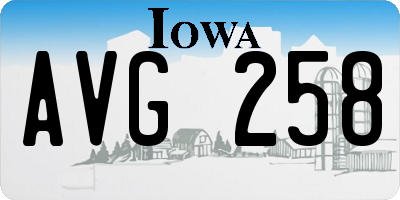 IA license plate AVG258