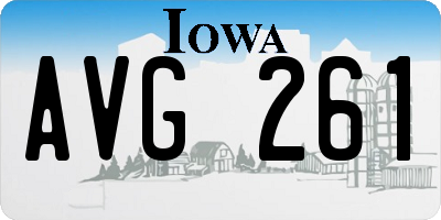 IA license plate AVG261