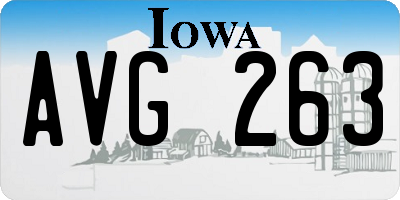 IA license plate AVG263