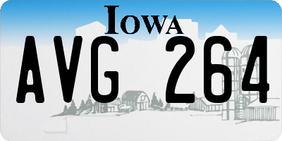 IA license plate AVG264