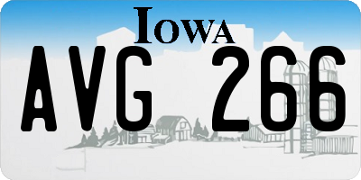 IA license plate AVG266