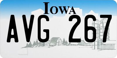 IA license plate AVG267