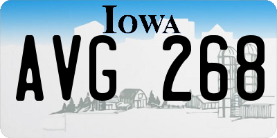 IA license plate AVG268