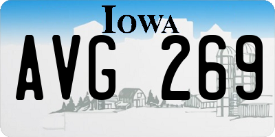 IA license plate AVG269
