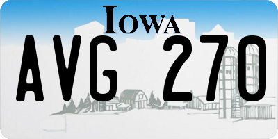 IA license plate AVG270