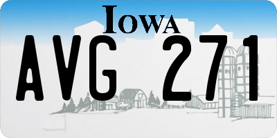 IA license plate AVG271