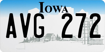 IA license plate AVG272