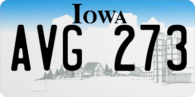 IA license plate AVG273