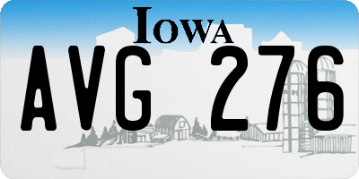 IA license plate AVG276