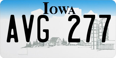 IA license plate AVG277