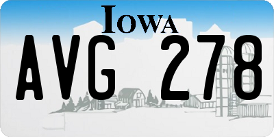 IA license plate AVG278