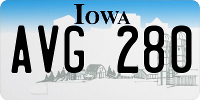 IA license plate AVG280