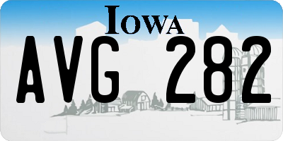 IA license plate AVG282