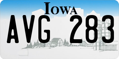 IA license plate AVG283
