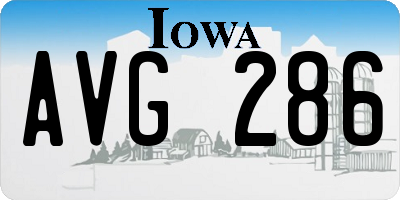 IA license plate AVG286