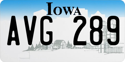 IA license plate AVG289