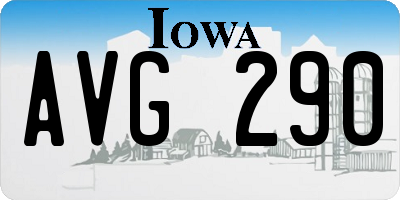 IA license plate AVG290