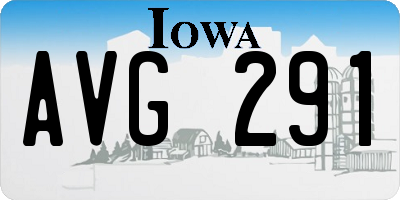 IA license plate AVG291