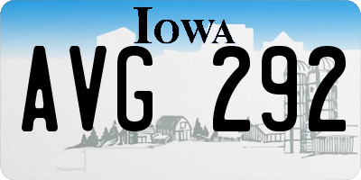 IA license plate AVG292