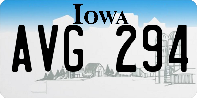 IA license plate AVG294