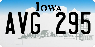 IA license plate AVG295