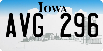 IA license plate AVG296