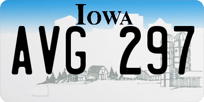 IA license plate AVG297