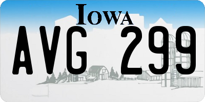 IA license plate AVG299