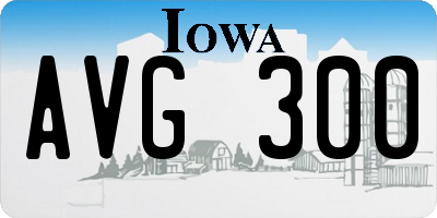 IA license plate AVG300