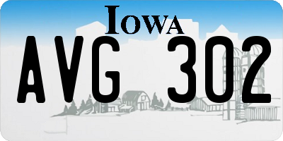 IA license plate AVG302