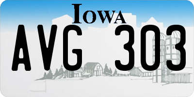 IA license plate AVG303