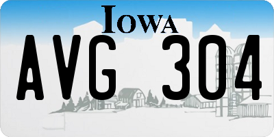 IA license plate AVG304
