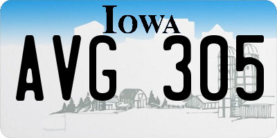 IA license plate AVG305