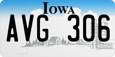 IA license plate AVG306