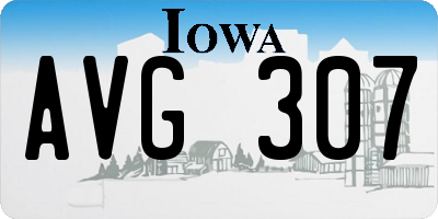 IA license plate AVG307