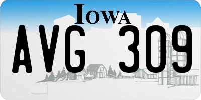 IA license plate AVG309