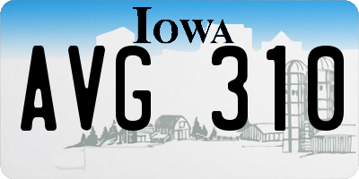 IA license plate AVG310