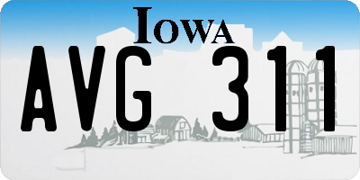 IA license plate AVG311