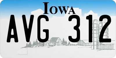 IA license plate AVG312