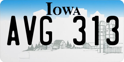 IA license plate AVG313