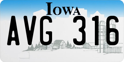 IA license plate AVG316