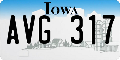 IA license plate AVG317