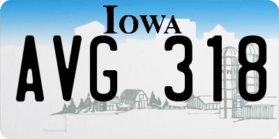 IA license plate AVG318