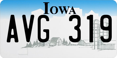IA license plate AVG319