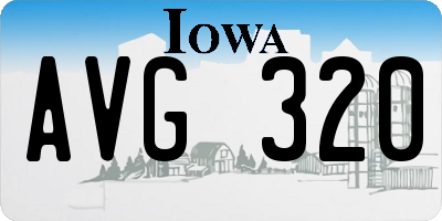 IA license plate AVG320